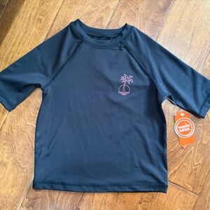 NWT Size XS Wonder Nation Swim Black Kids Swim Shirt